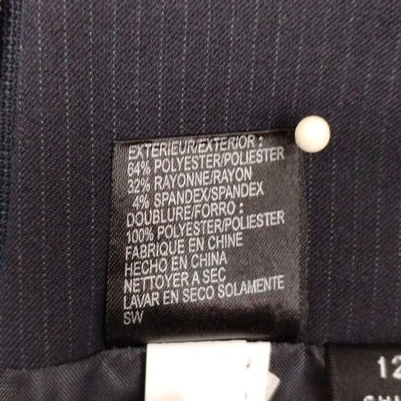 Tahari Levine Pinstripe Pencil Skirt Size 12 Black Fully Lined Career Style - Picture 4 of 7